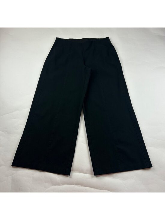 Old Navy Pants - PETITE Old Navy Black Stretch Canvas high Rise Wide Leg Pixie Pant LP